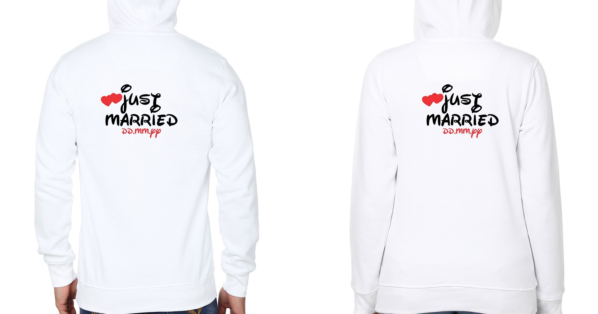 Just Married Couple Hoodie-FunkyTradition - FunkyTradition