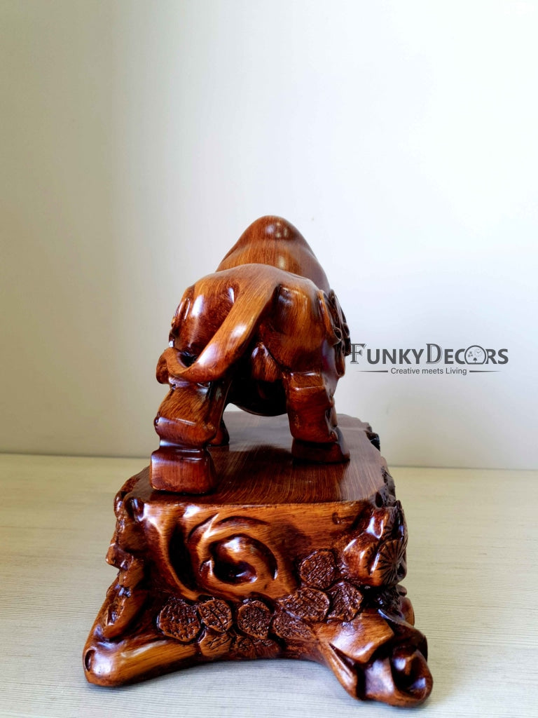 Lucky Feng Shui Bull Sculpture In Brown Decorative Showpiece Animal Figurine- FunkyTradition Figurines