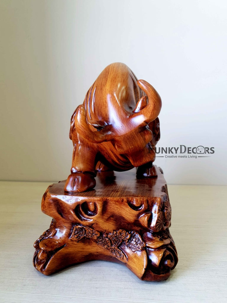 Lucky Feng Shui Bull Sculpture In Brown Decorative Showpiece Animal Figurine- FunkyTradition Figurines
