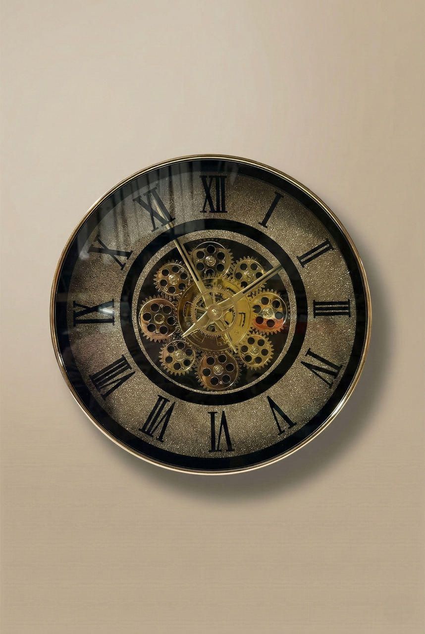 luxury open gear wall clock 16x16 inch