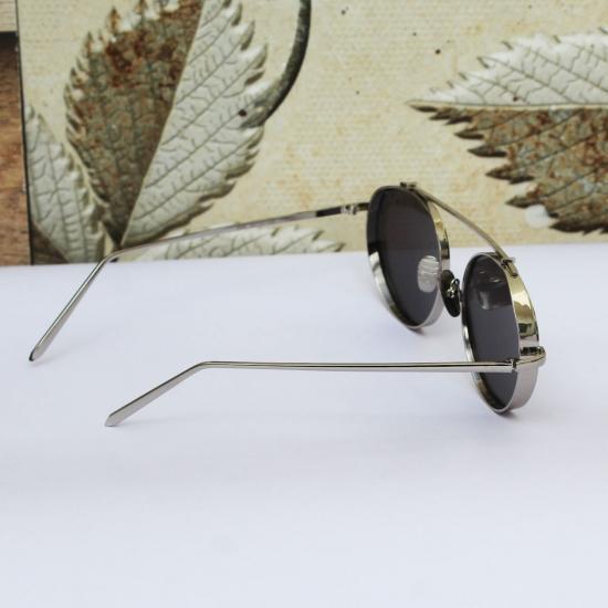 Mafia Round Cap Silver Frame Silver Glass Aviator Sunglasses-FunkyTradition Premium FunkyTradition
