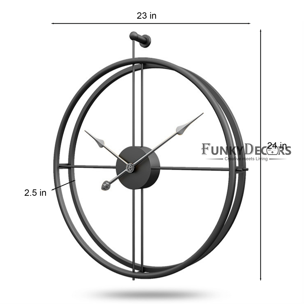 Minimal Black Metal Analog Wall Clock- Funkytradition Clocks