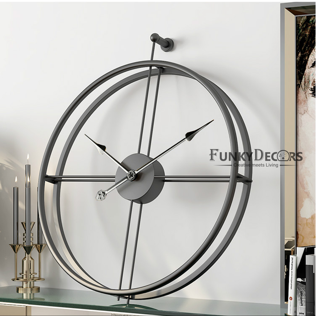 Minimal Black Metal Analog Wall Clock- Funkytradition Clocks