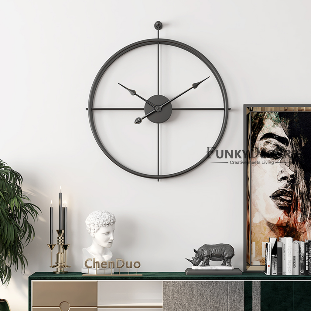 Minimal Black Metal Analog Wall Clock- Funkytradition Clocks