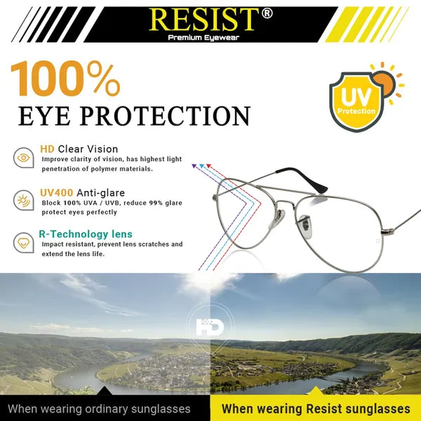 UV Protected Silver Photochromic Day Night Aviator Sunglasses for Men and Women- FunkyTradition