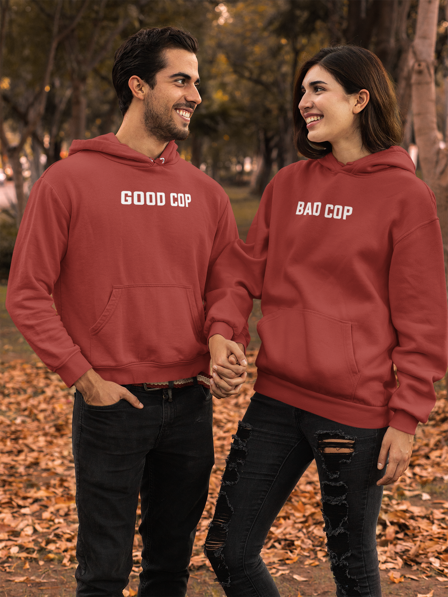 Good Cop Bad Cop Couple Hoodie-FunkyTradition