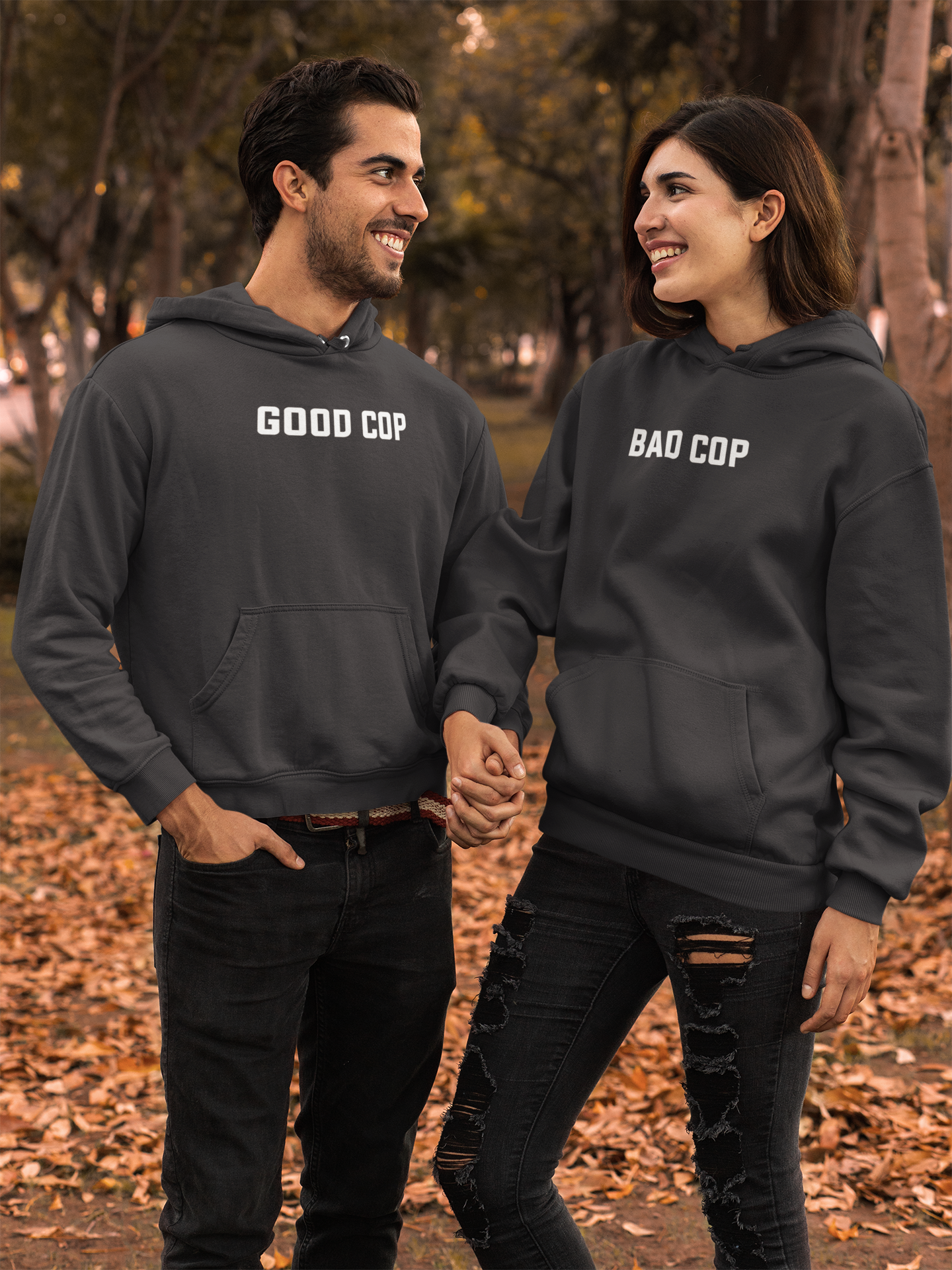 Good Cop Bad Cop Couple Hoodie-FunkyTradition