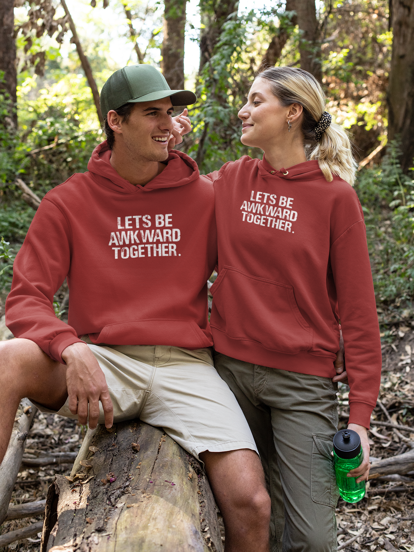 Lets Be Awkward Couple Hoodie-FunkyTradition