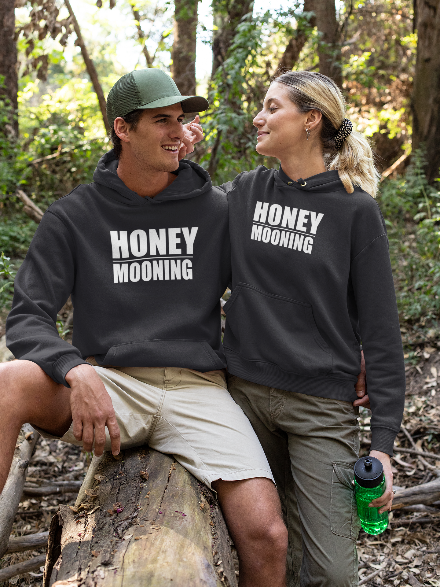 Honey Mooning Couple Hoodie-FunkyTradition