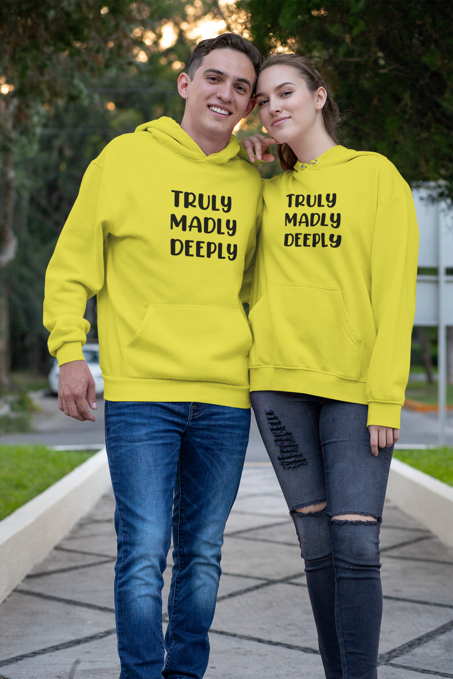 Truly Madly Deeply Couple Hoodie-FunkyTradition