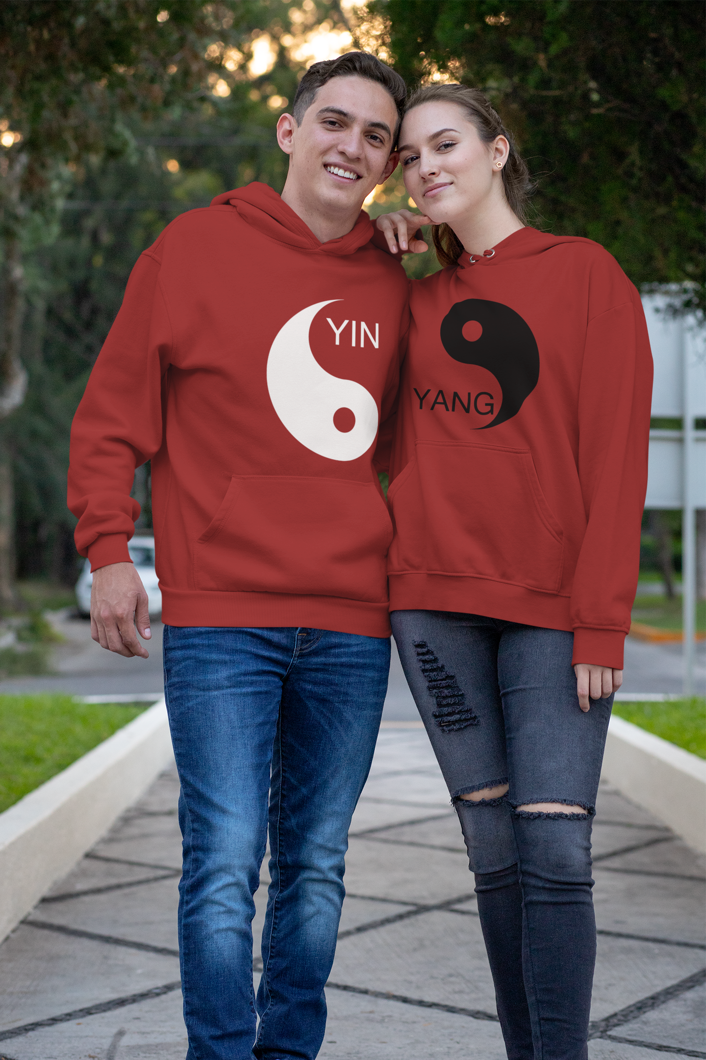 Yin Yang Couple Hoodie-FunkyTradition