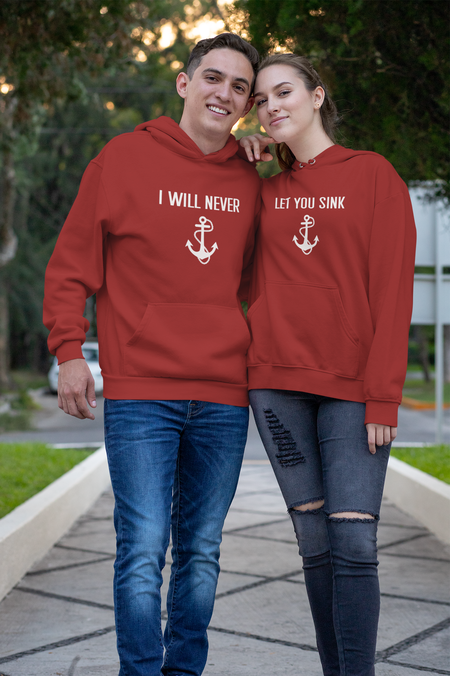 I Will Never Let You Sink Couple Hoodie-FunkyTradition