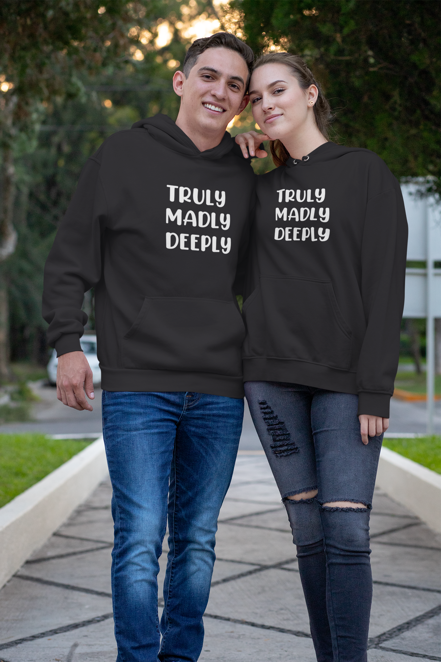 Truly Madly Deeply Couple Hoodie-FunkyTradition