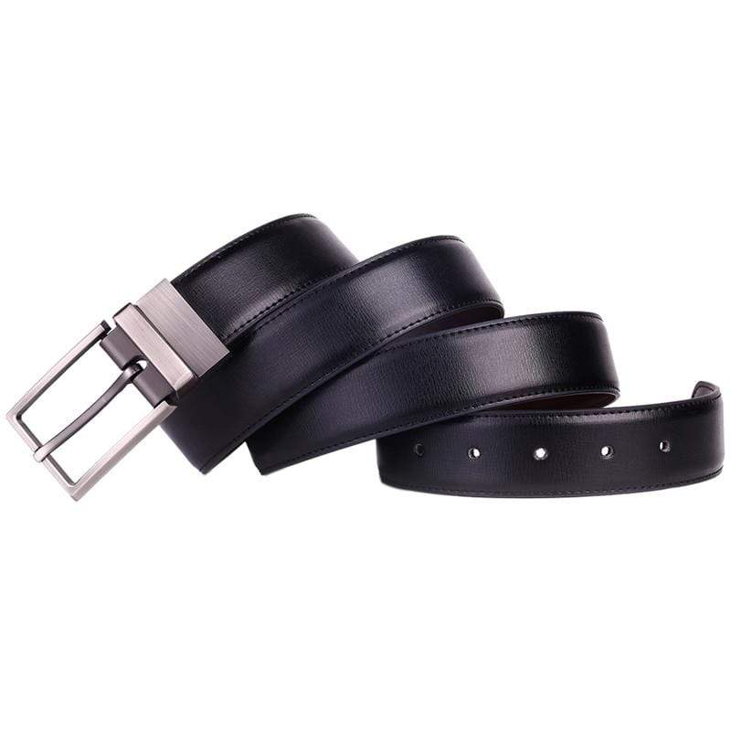 Silver Pin Buckle Genuine Leather belts for men - FunkyTradition Belts FunkyTradition