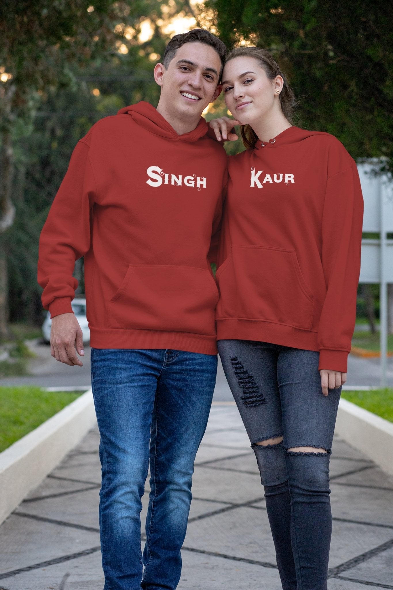 Singh Kaur Couple Hoodie-FunkyTradition - Funky Tees Club