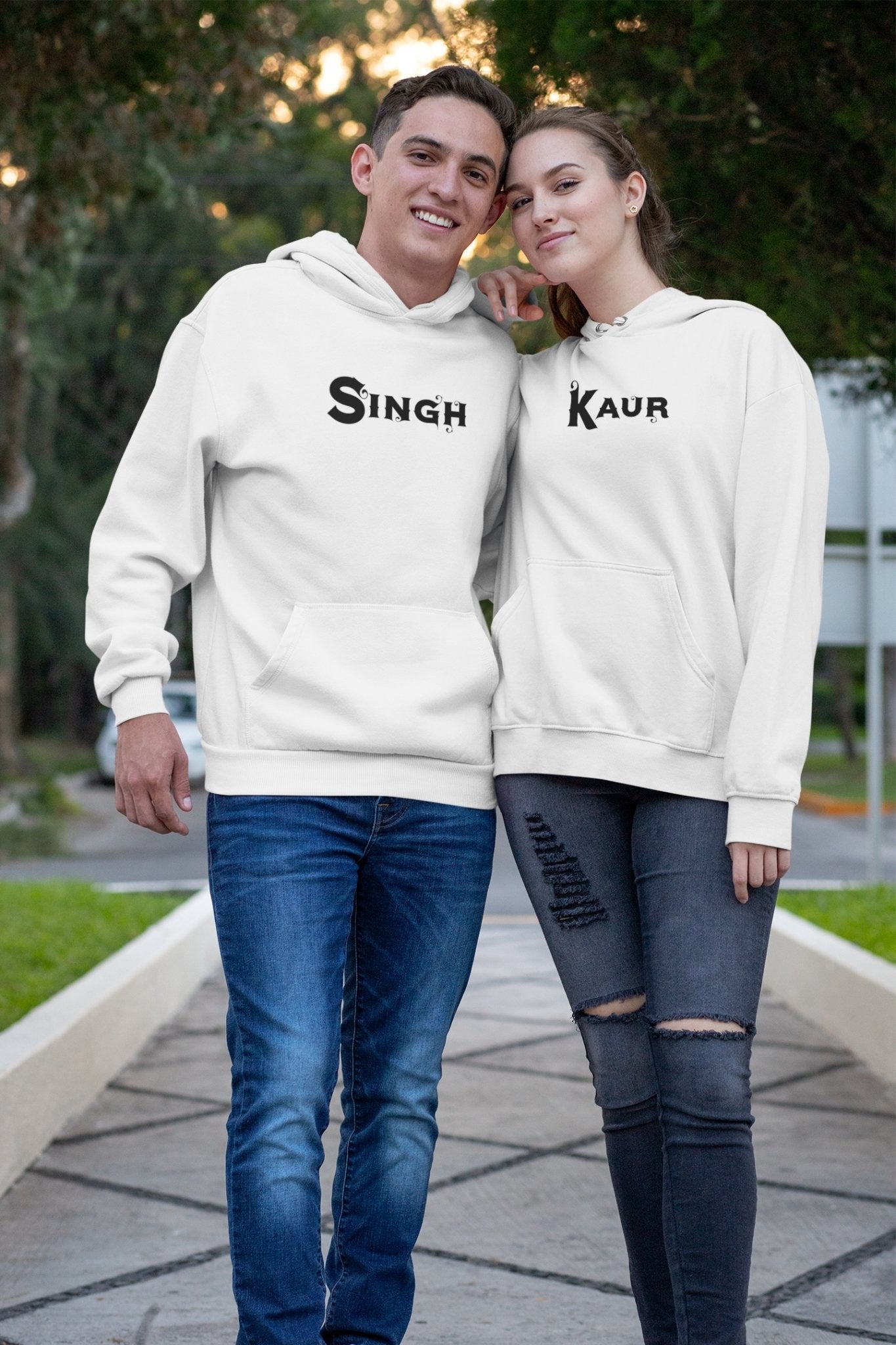 Singh Kaur Couple Hoodie-FunkyTradition - Funky Tees Club