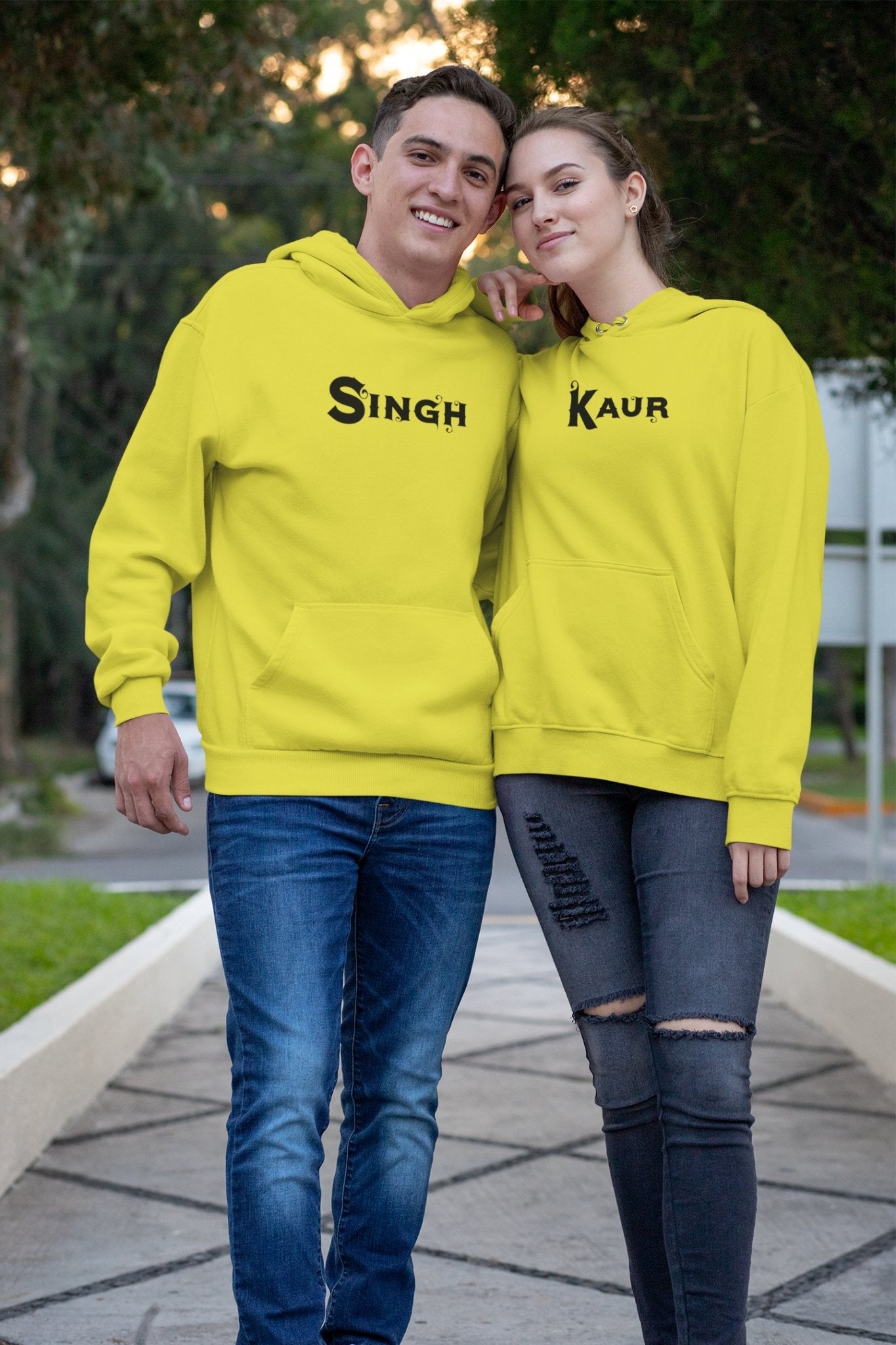 Singh Kaur Couple Hoodie-FunkyTradition - Funky Tees Club