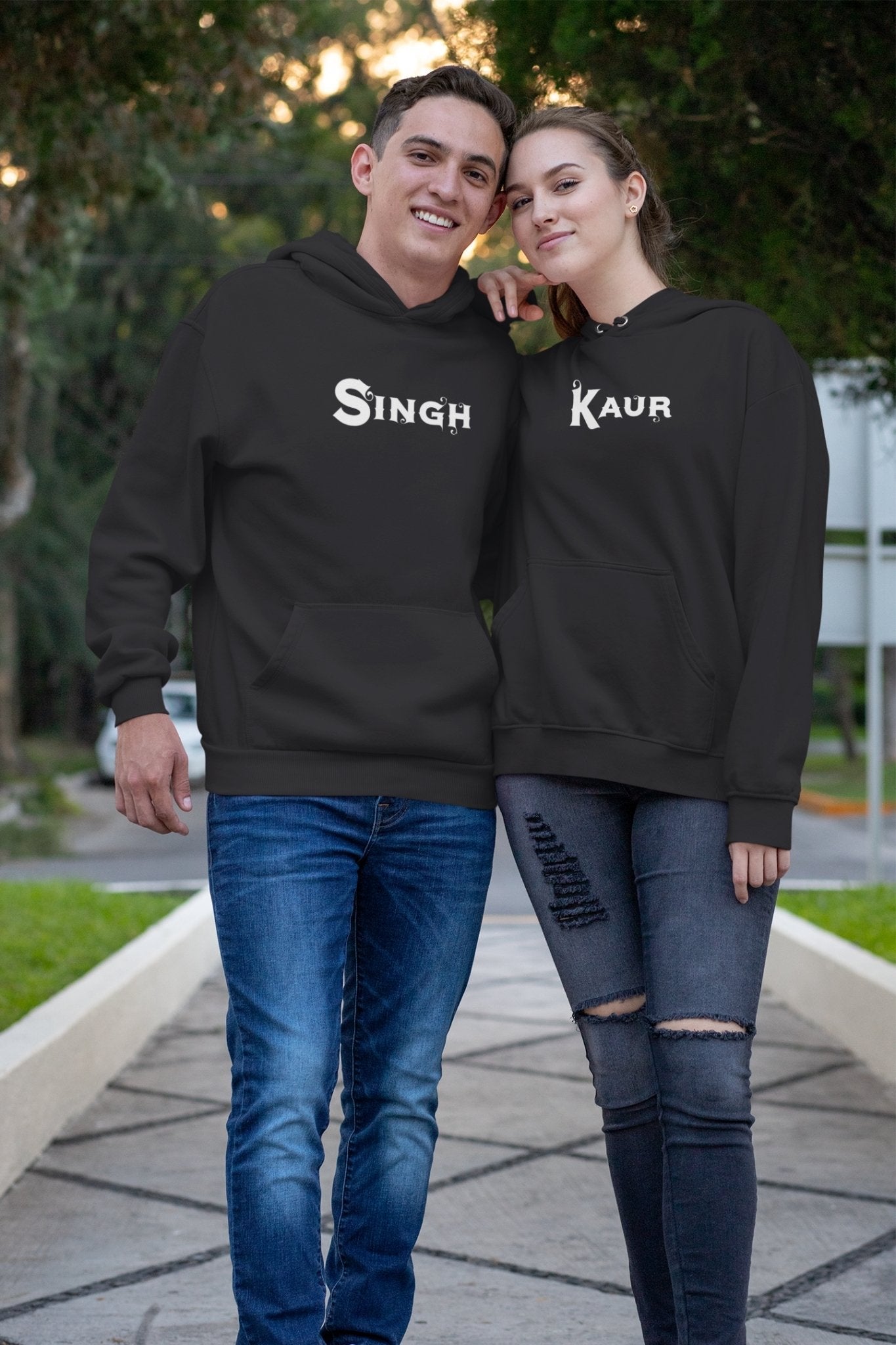 Singh Kaur Couple Hoodie-FunkyTradition - Funky Tees Club