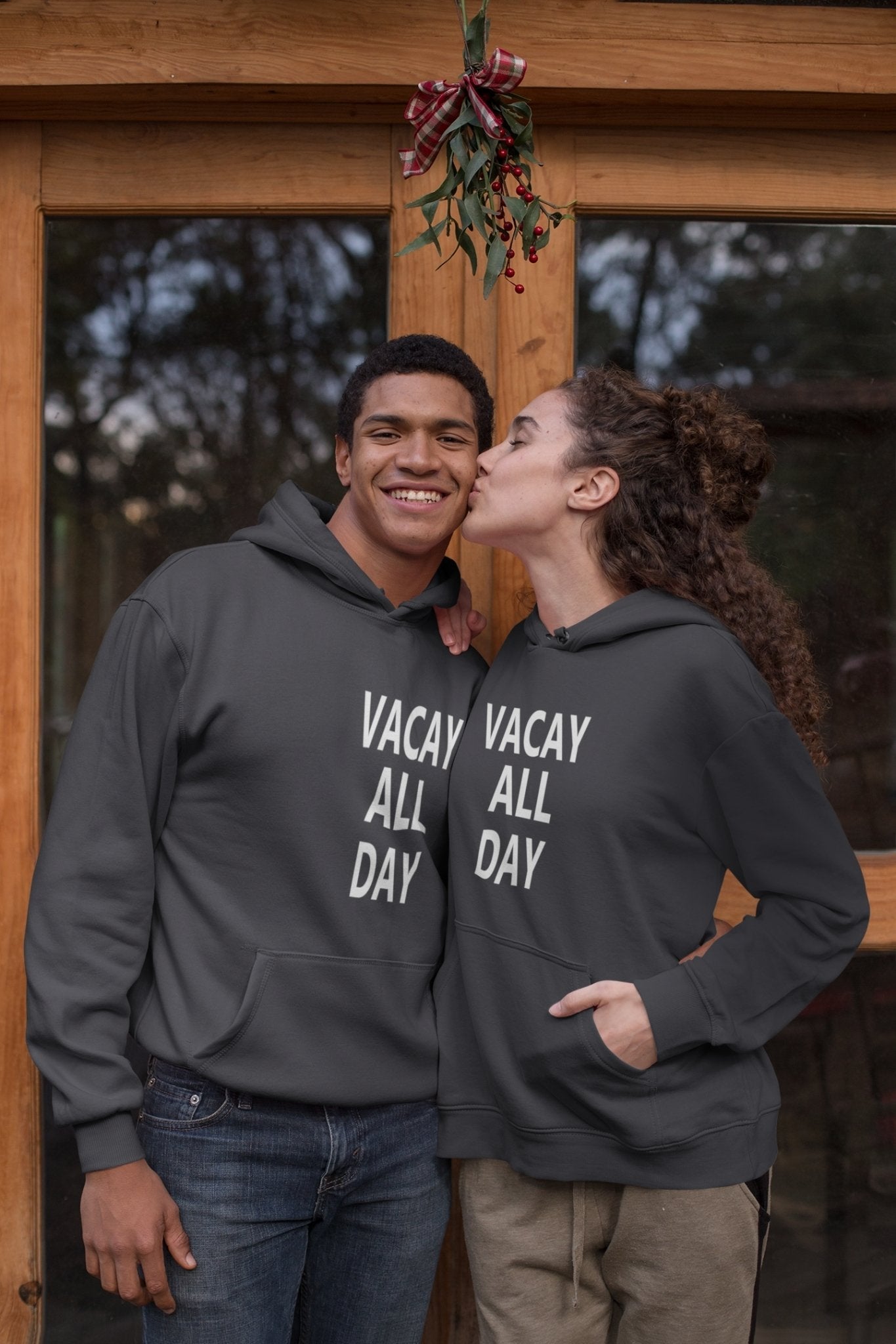 Vacay All Day Couple Hoodie-FunkyTradition - Funky Tees Club