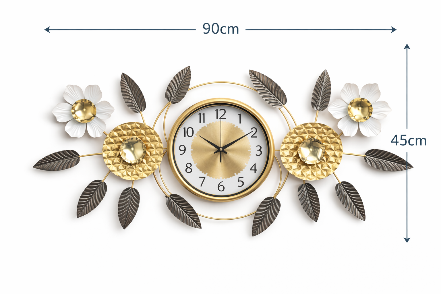 wall clock size 90x45 cm dimensions