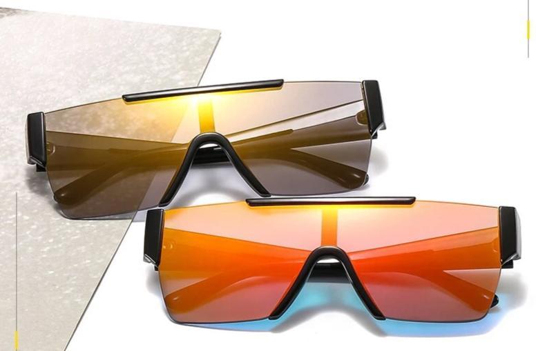Stylish Oversized Rimless One Piece Square Sunglasses For Men And Women-FunkyTradition