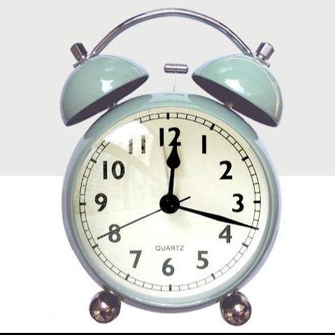 Grey Royal Retro Style Alarm Kids Room Table Clock-FunkyTradition