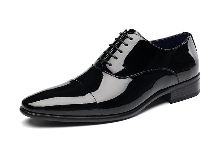 New Mens Wear Shiny Black Premium Design Quality Oxford Formal Shoes - FunkyTradition