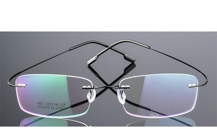 Rimless Titanium Glasses Frames Men Flexible Optical Frame Retro Glasses - FunkyTradition