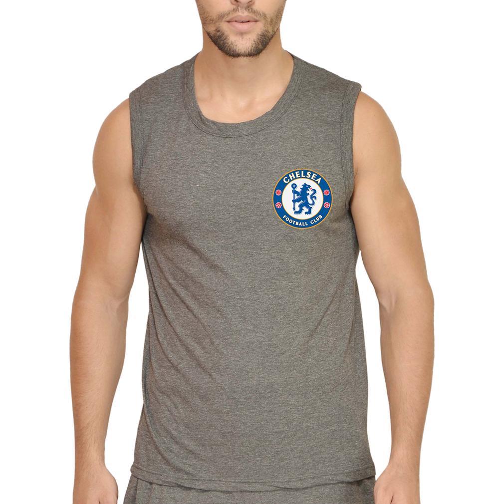 Chelsea Logo Men Sleeveless T-Shirts-FunkyTradition