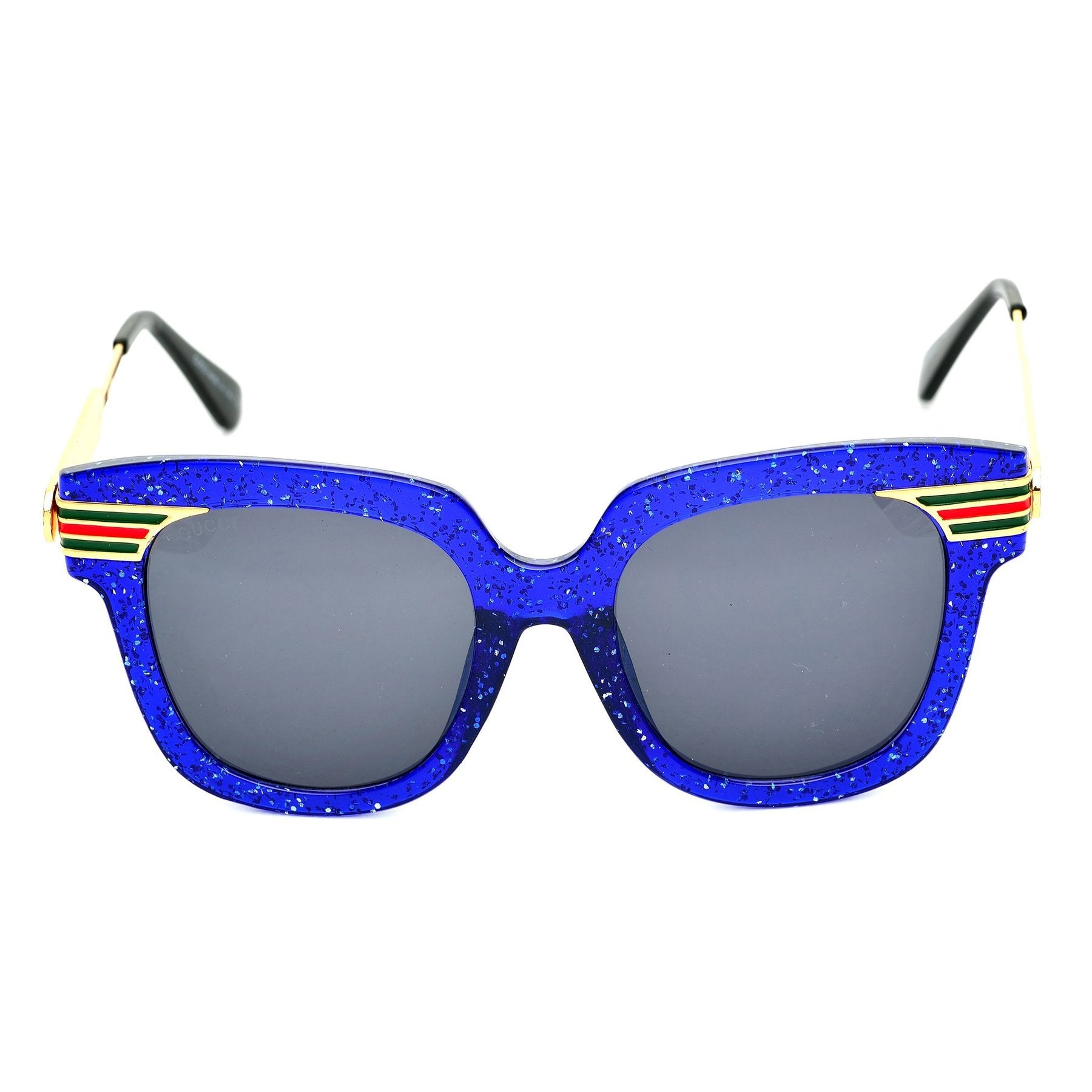 Rectangle Black And Blue Gold Sunglasses For Men And Women-FunkyTradition