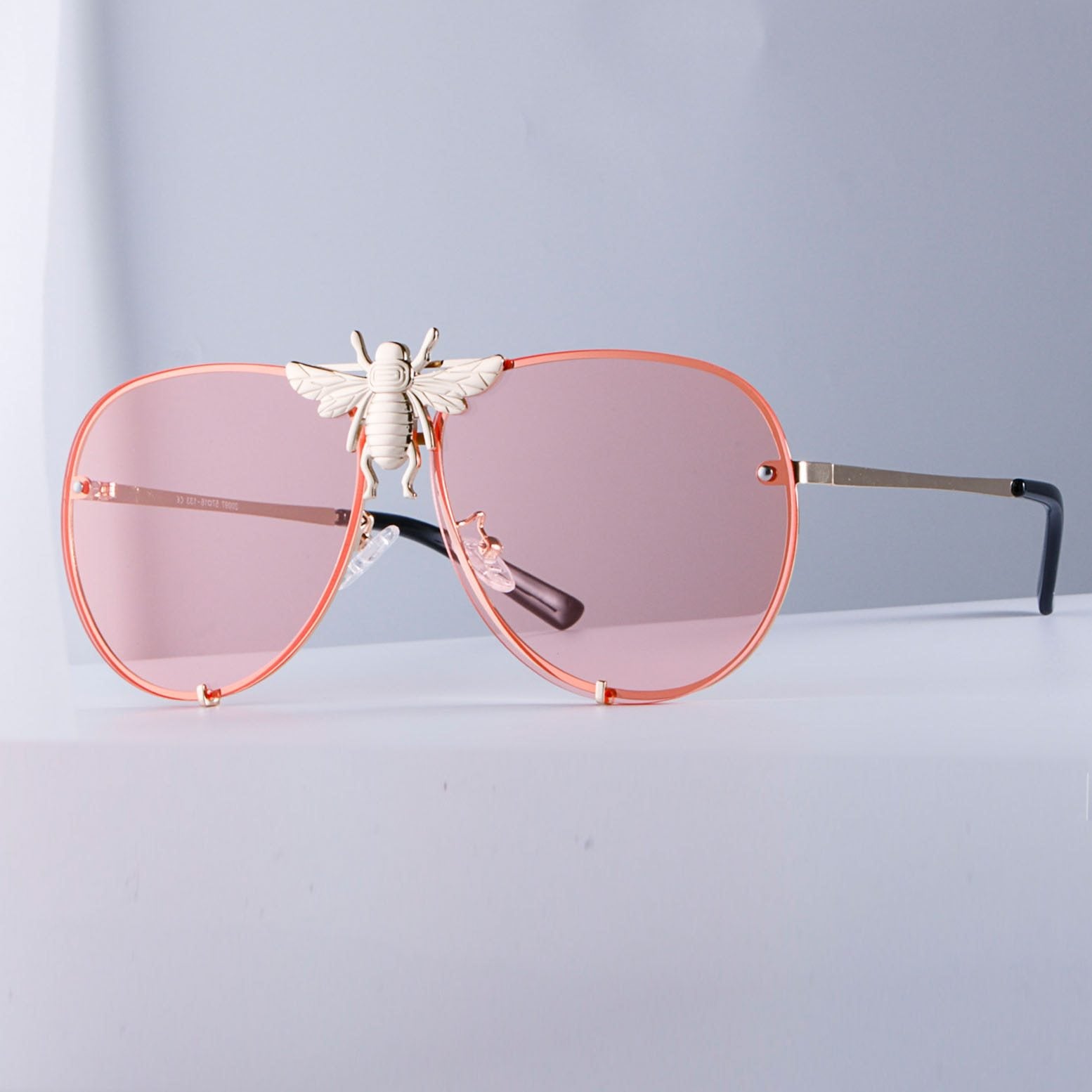 Vintage Retro Shield Visor Sun Glasses Oversized Rimless Windproof Colored Lens  Big Sunglasses for Women - Red - C91902OD0AL