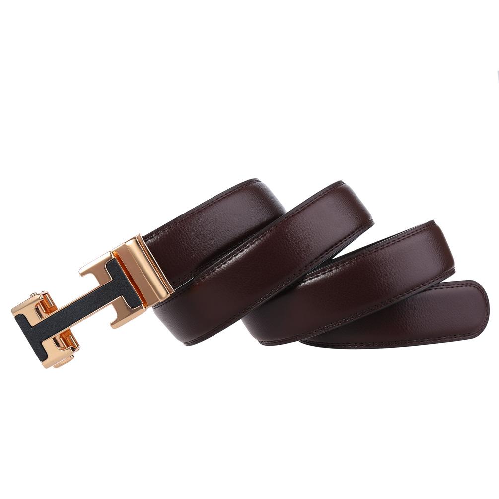 Black Gold Pin Buckle Genuine Leather belts for men brand Strap - FunkyTradition