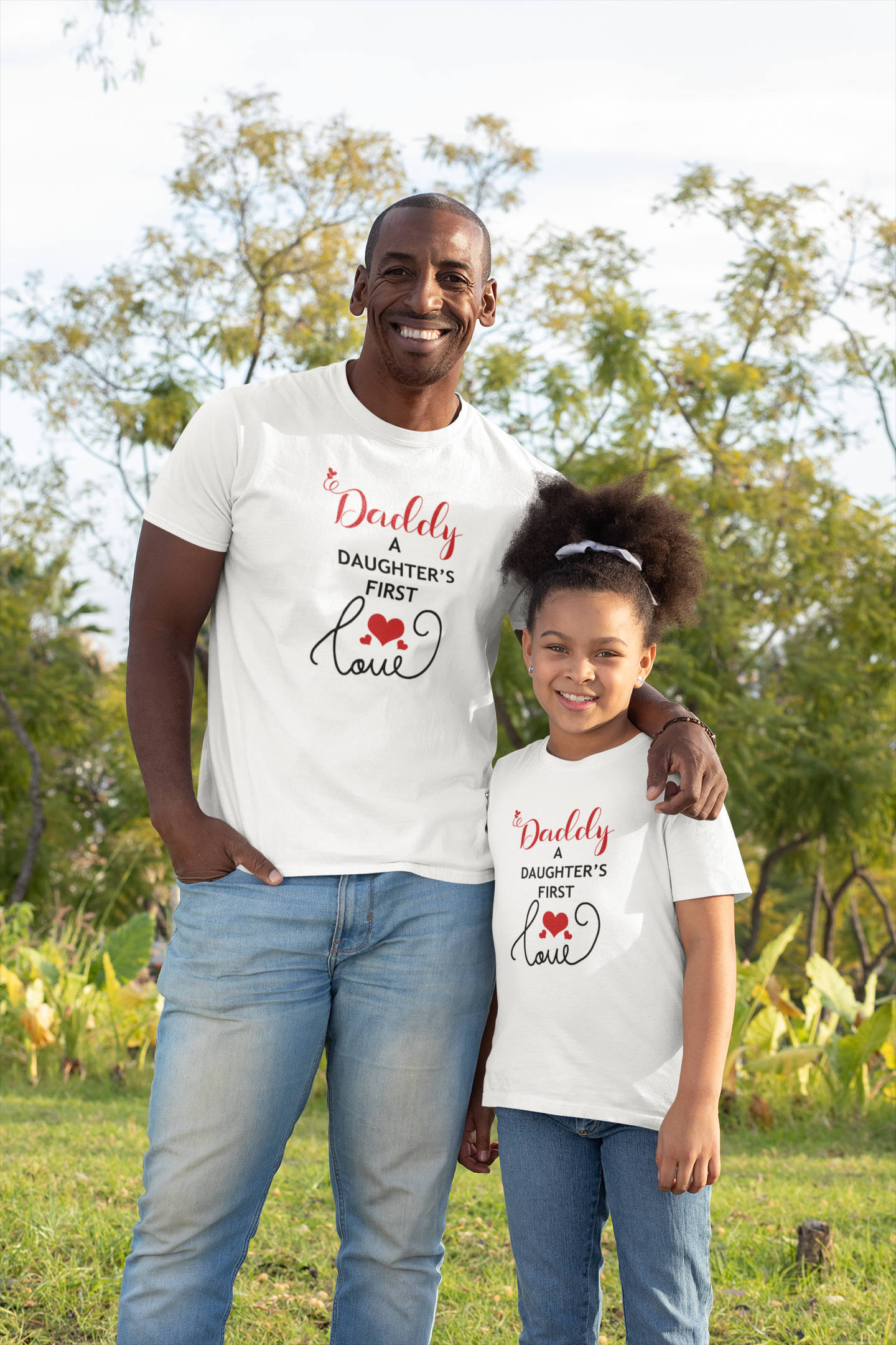 Daughters First Love Father and Daughter White Matching T-Shirt- FunkyTradition
