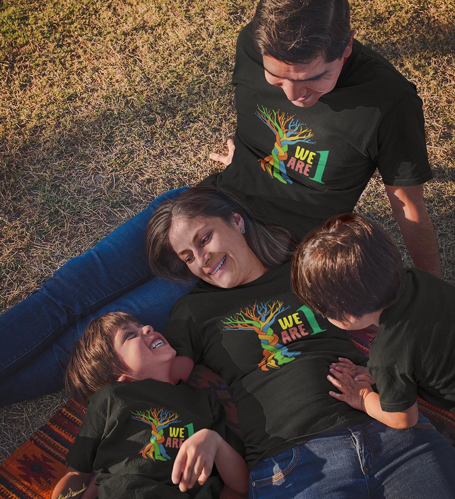 We Are 1 Family Half Sleeves T-Shirts-FunkyTradition
