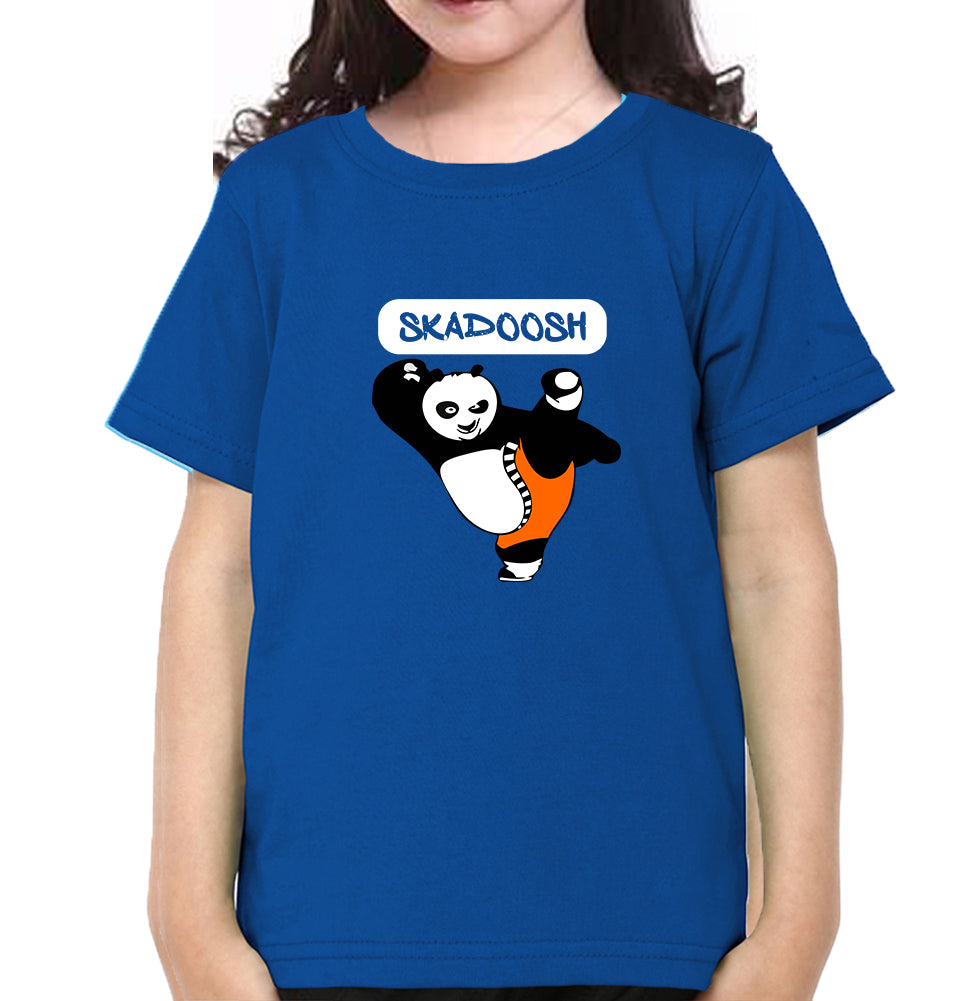Skadoosh Panda Half Sleeves T-Shirt For Girls -FunkyTradition