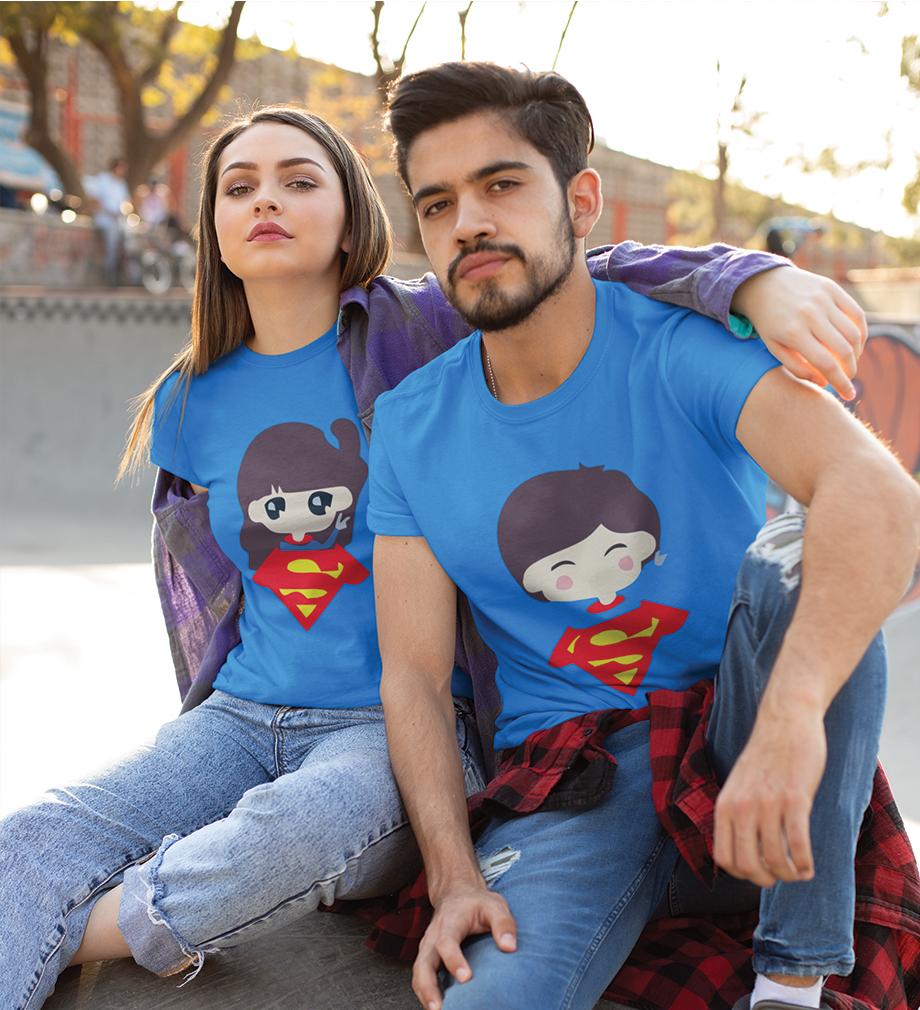 Super Boy & Girl Couple Half Sleeves T-Shirts -FunkyTradition