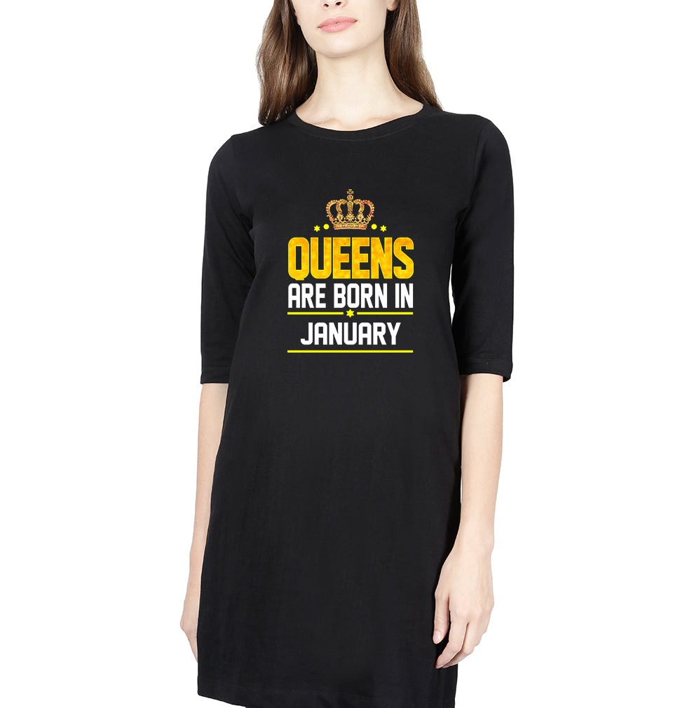 Queens Are Born In January Women Long Top-FunkyTradition