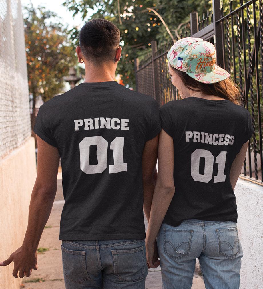 Prince Princess Couple Half Sleeves T-Shirts -FunkyTradition