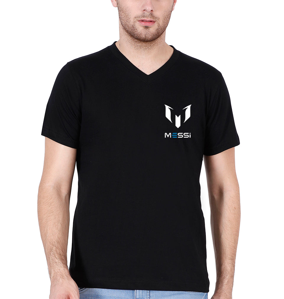 Messi New Logo V-Neck Half Sleeves T-shirt For Men-FunkyTradition