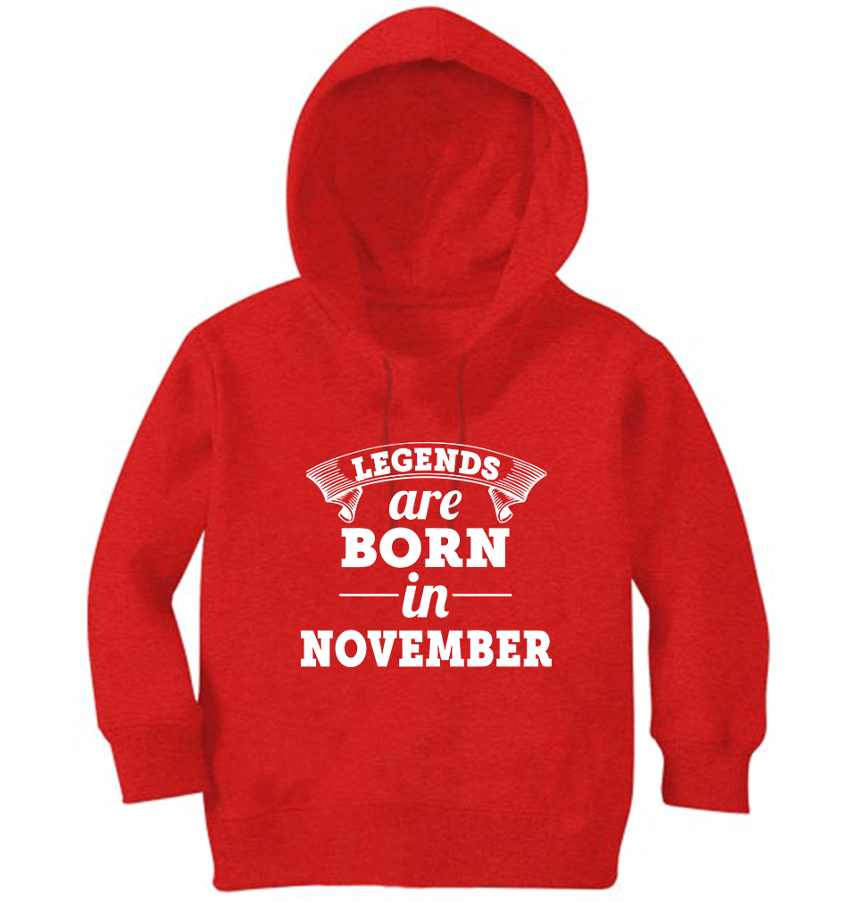 Legends are Born in November Hoodie For Boys-FunkyTradition