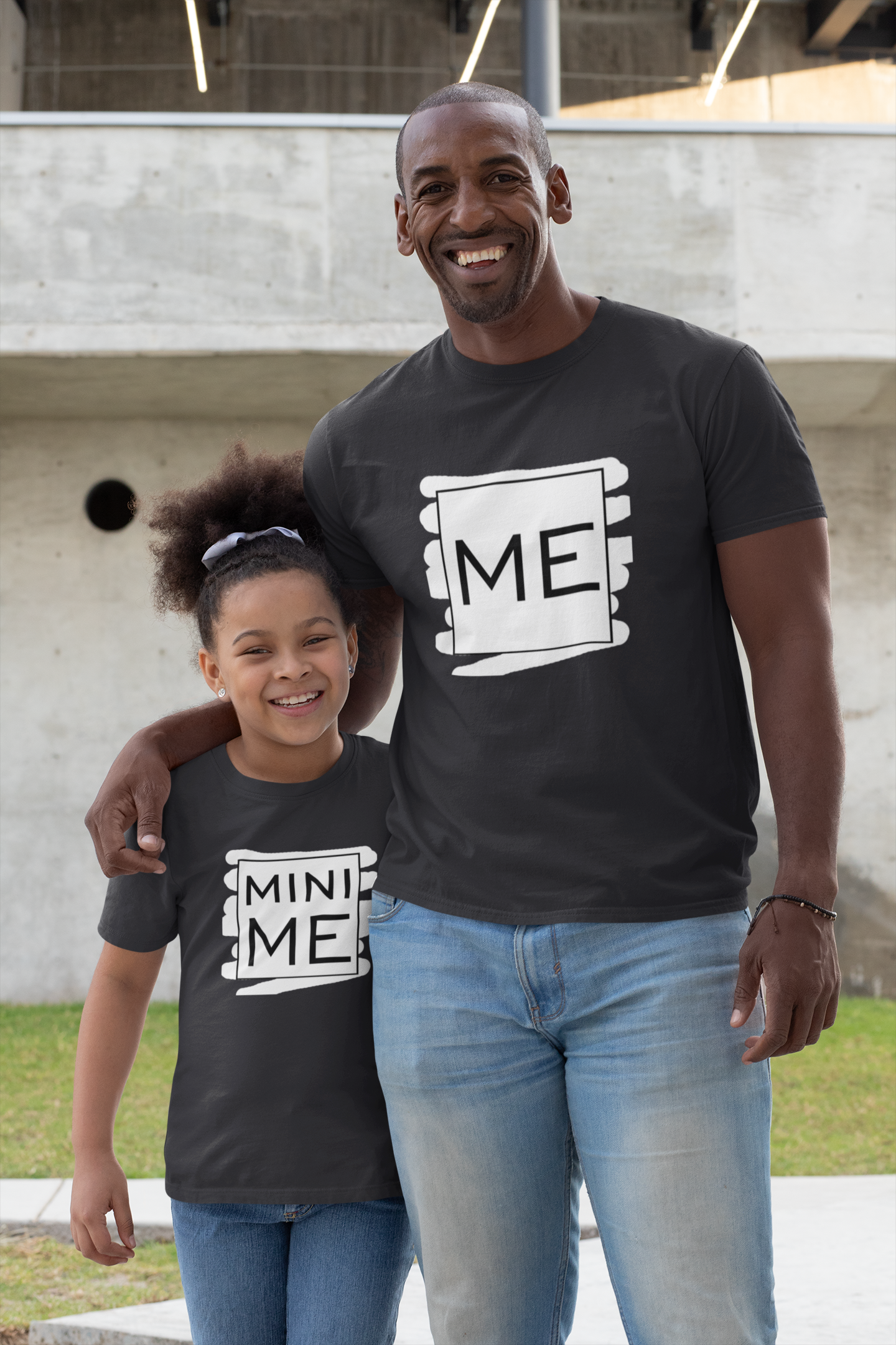 Me Father and Daughter Black Matching T-Shirt- FunkyTradition