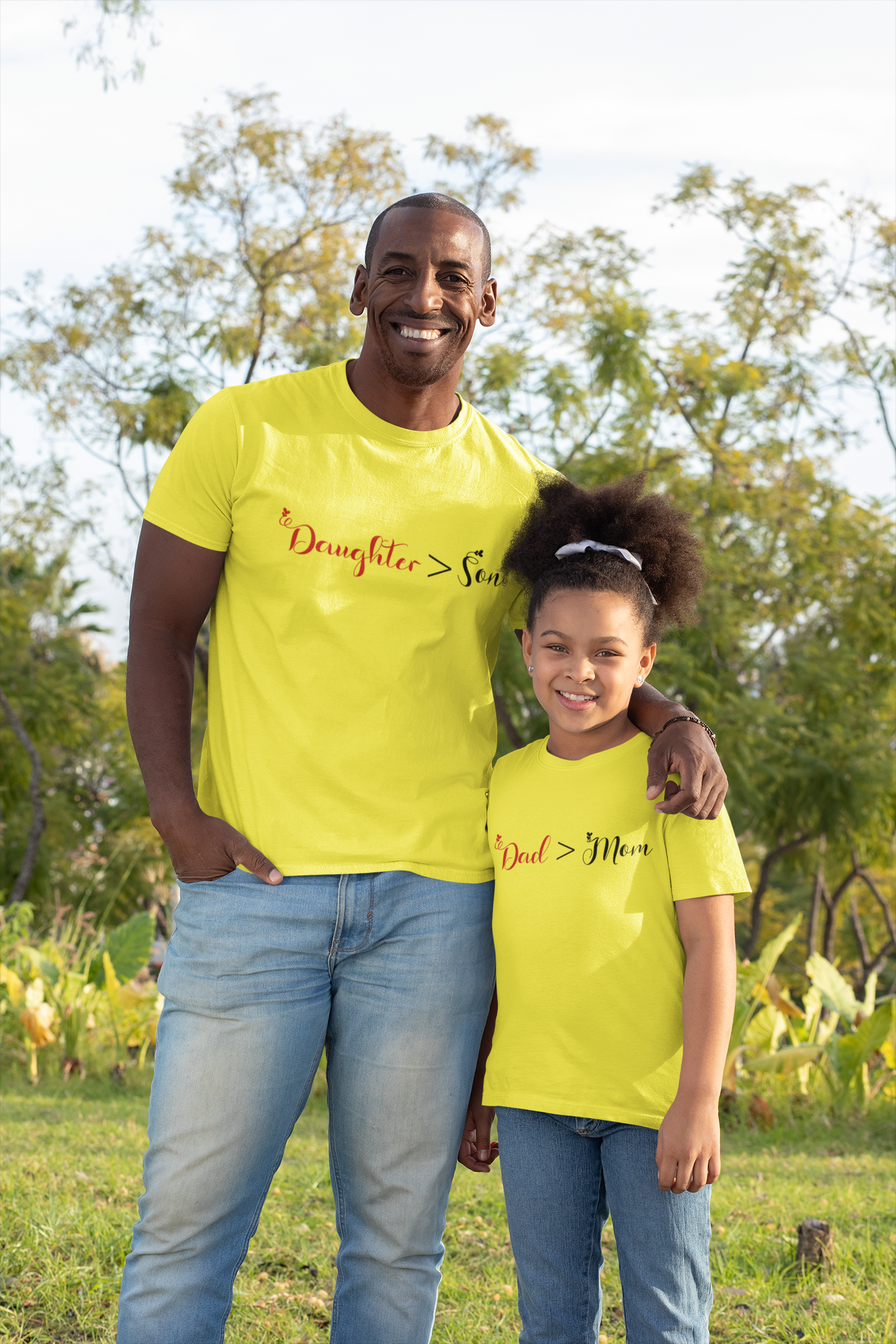 Dad Father and Daughter Yellow Matching T-Shirt- FunkyTradition