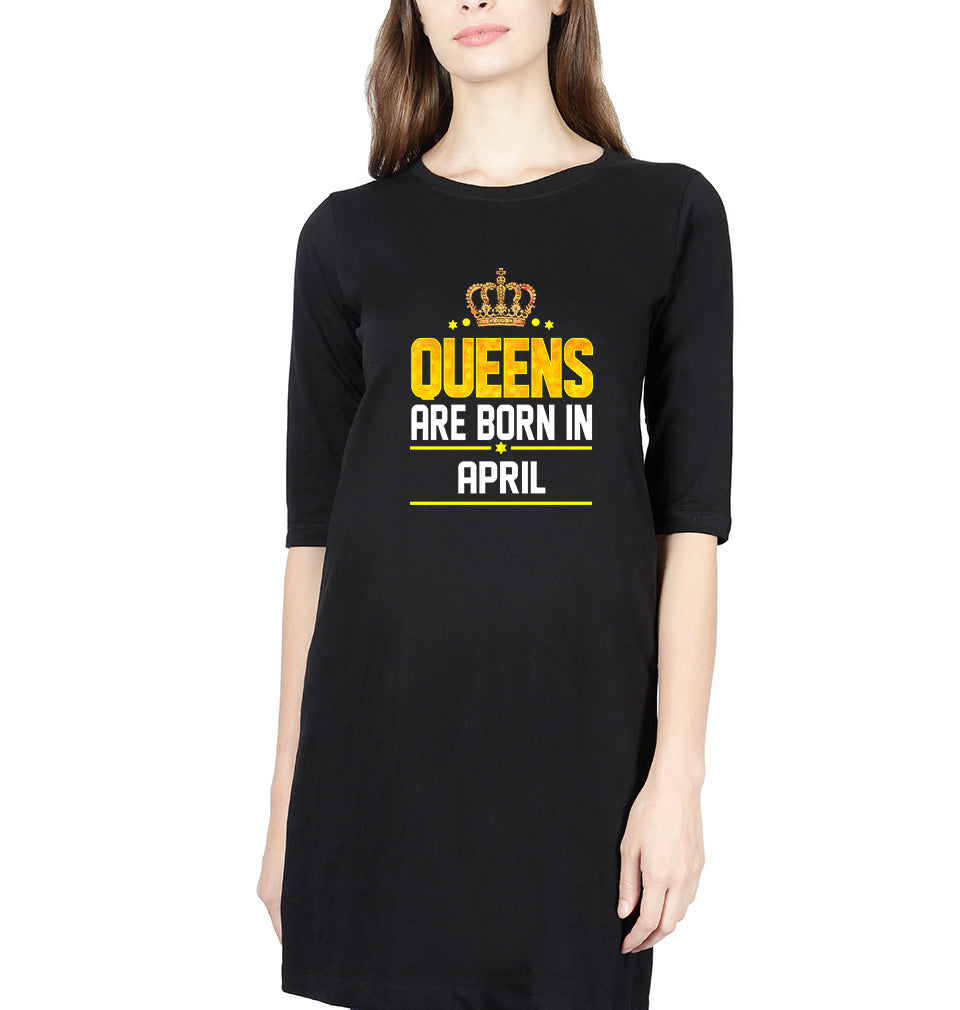 Queens Are Born In April Women Long Top-FunkyTradition