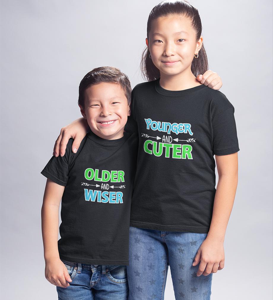 Younger Older Brother-Sister Kid Half Sleeves T-Shirts -FunkyTradition