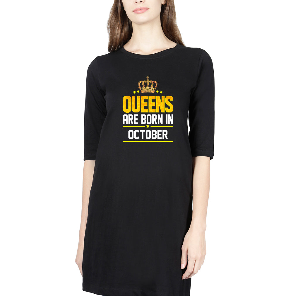 Queens Are Born In October Women Long Top-FunkyTradition