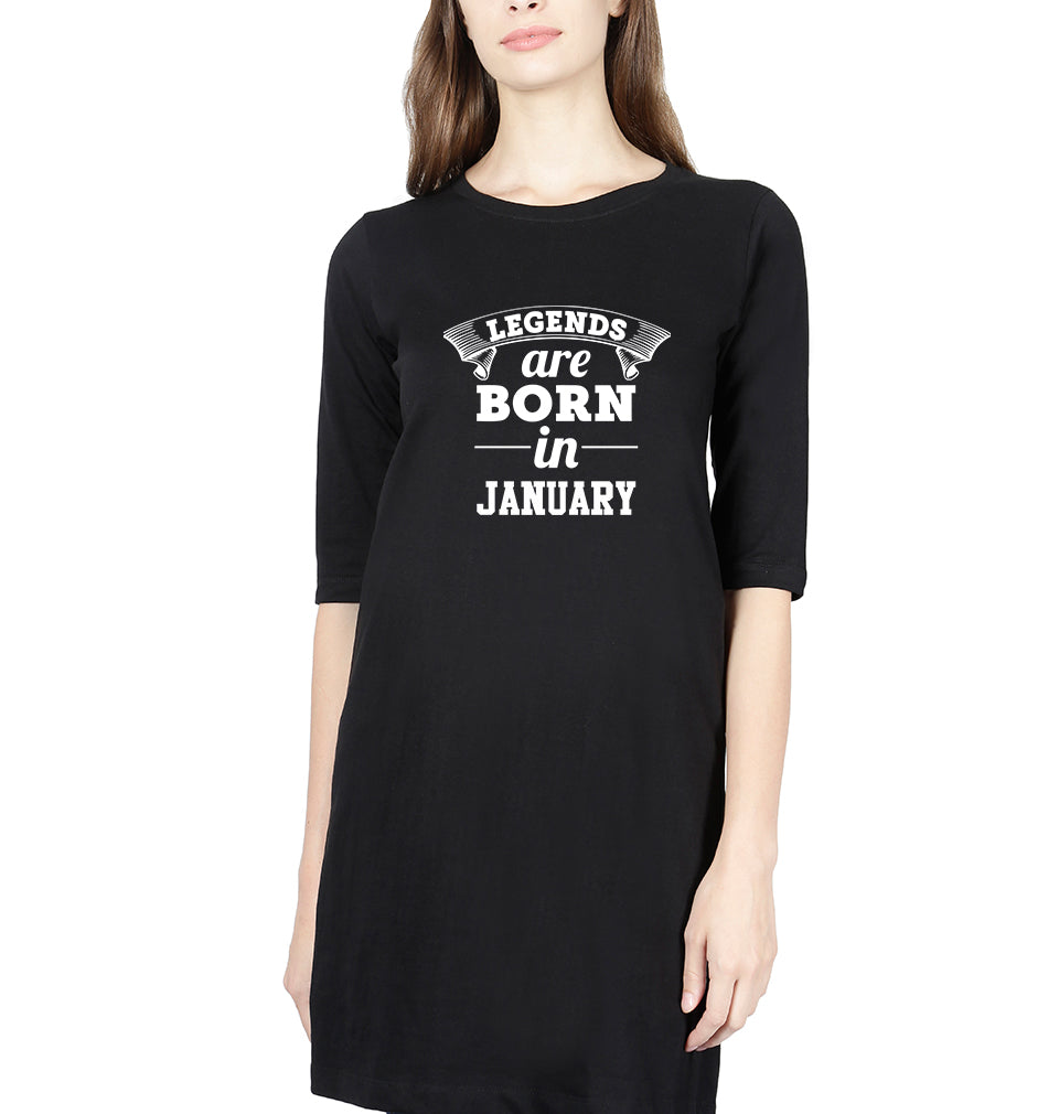 Legends are Born in January Women Long Top-FunkyTradition