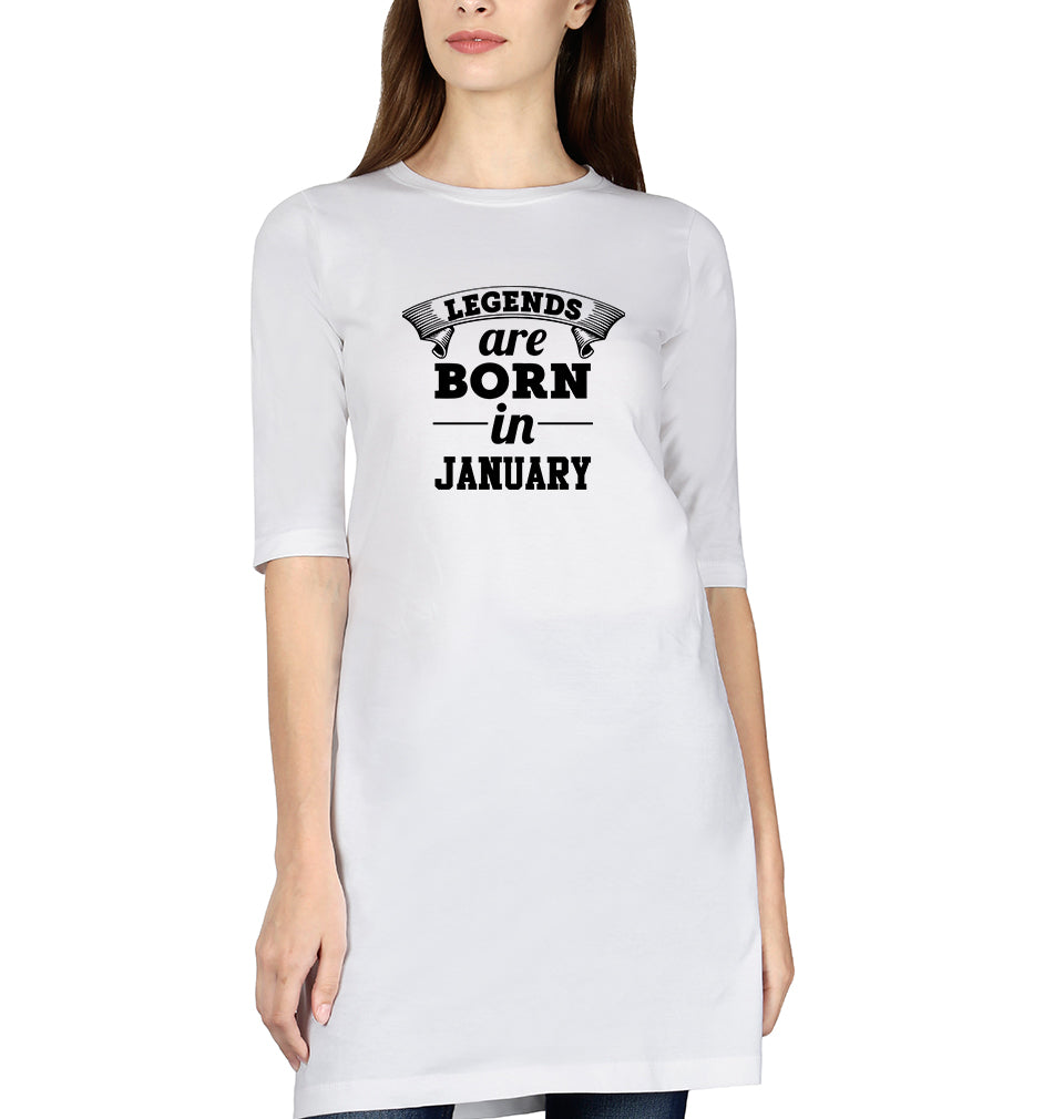 Legends are Born in January Women Long Top-FunkyTradition