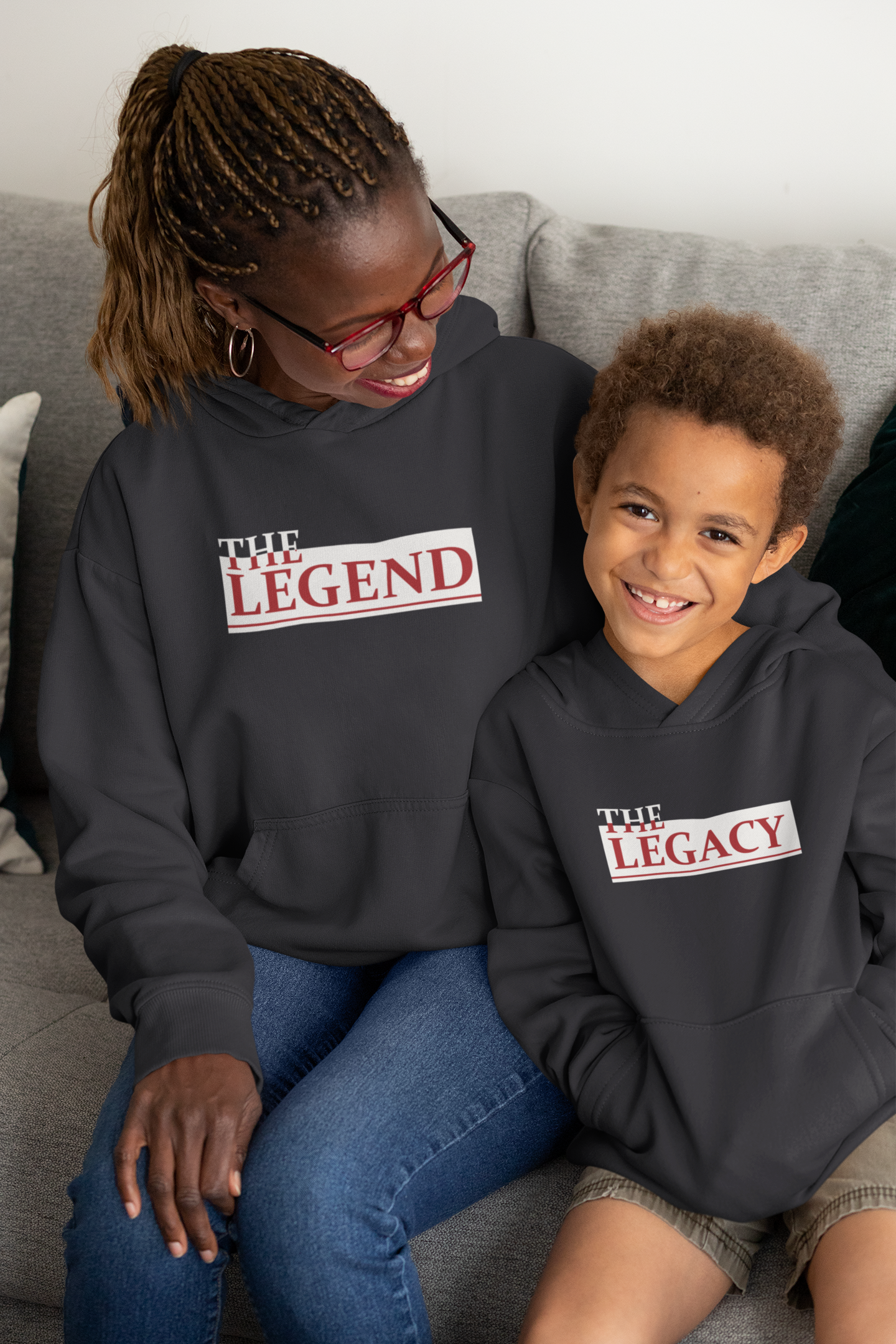 The Legend Mother And Son Black Matching Hoodies- FunkyTradition