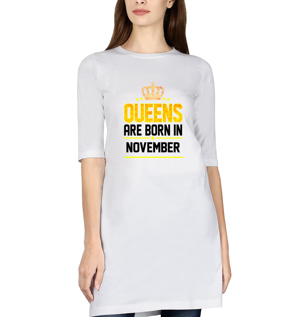 Queens Are Born In November Women Long Top-FunkyTradition