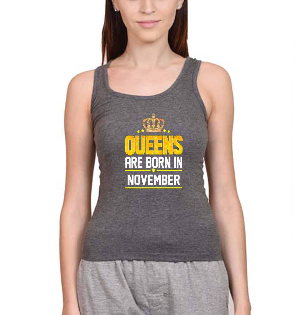 Queens Are Born In November Women Tank Top-FunkyTradition